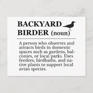 Carte Postale Définition de l'observateur d'oiseaux de jardin -