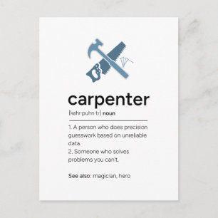 Carte Postale Définition de menuisier avec outils