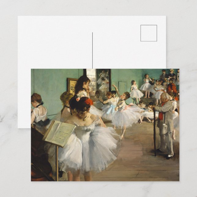 Carte Postale Degas Classe de danse de bal Ballerina Art (Devant / Derrière)
