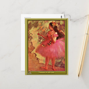 Carte Postale Degas - Danseuse en Robe Rose