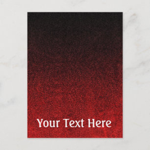 Carte Postale Dégradé de Parties scintillant rouge et noire