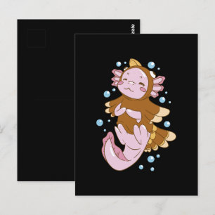 Carte Postale Déguisement de dinde Axolotl Amusant