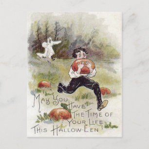 Carte Postale Déguisement de Fantôme pour Garçon de Champ de Cit