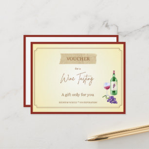 Carte Postale 'Dégustation de vins' Chèque-cadeau drôle