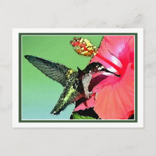 Carte Postale Déjeuner aux colibris