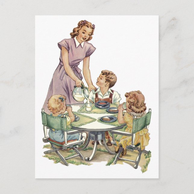 Carte Postale Déjeuner de portion (Devant)