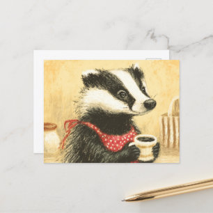Carte Postale Délai De Café Avec L'Adorable Miss Badger
