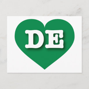 Carte Postale Delaware Green Heart - J'aime DE