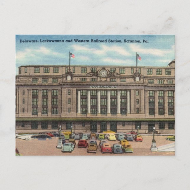 Carte Postale Delaware Railroad Station, Scranton Pennsylvania (Devant)