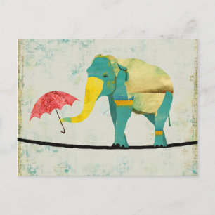 Carte postale d'éléphant Golden Graceful