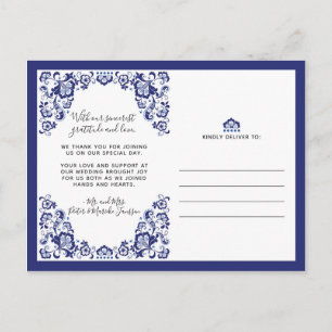 Carte Postale Delfts Blauw   Delft Blue Merci photo simple