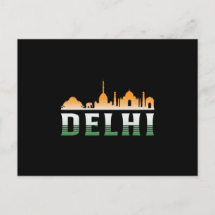 Carte Postale Delhi India City City Skyline Voyage Drôle cadeau