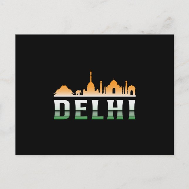 Carte Postale Delhi India City City Skyline Voyage Drôle cadeau (Devant)