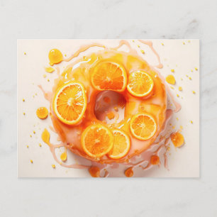 Carte Postale Délicat beignet avec glaçure à sucre, vue sur le d