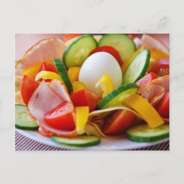 Carte Postale Délicat Légumes Salade Alimentation Photo (Devant)
