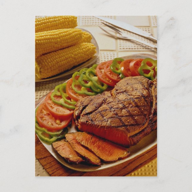 Carte Postale Délicieux boeuf rôti au maïs (Devant)