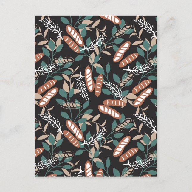 Carte Postale Délicieux Motif de pain à la baguette fait maison (Devant)