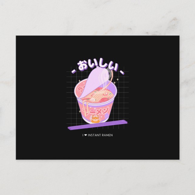Carte Postale Délicieux nouilles J'Aime Instant Ramen (Devant)