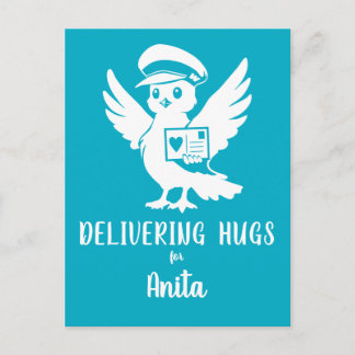 Carte Postale Delivering Hugs Penny Post Mascot Postcard