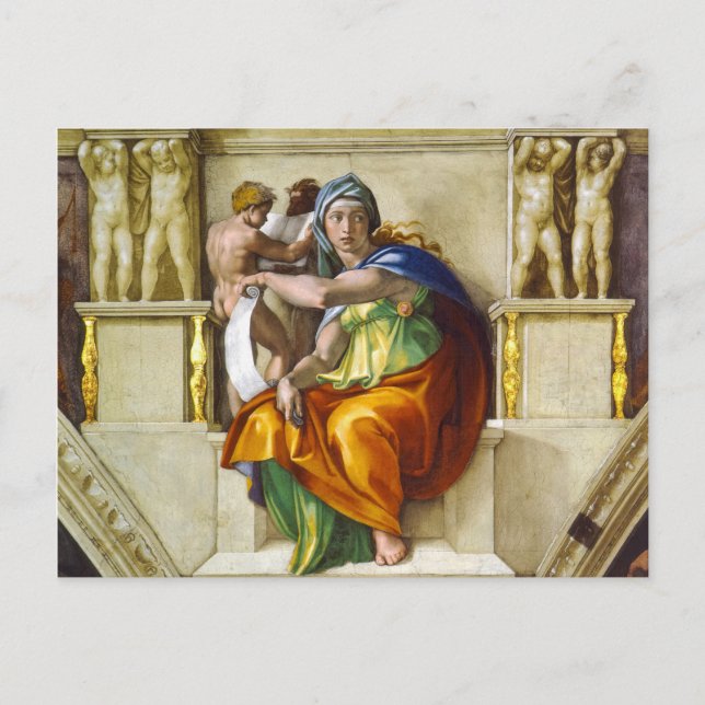 Carte Postale Delphic Sibyl par Michelangelo (Devant)