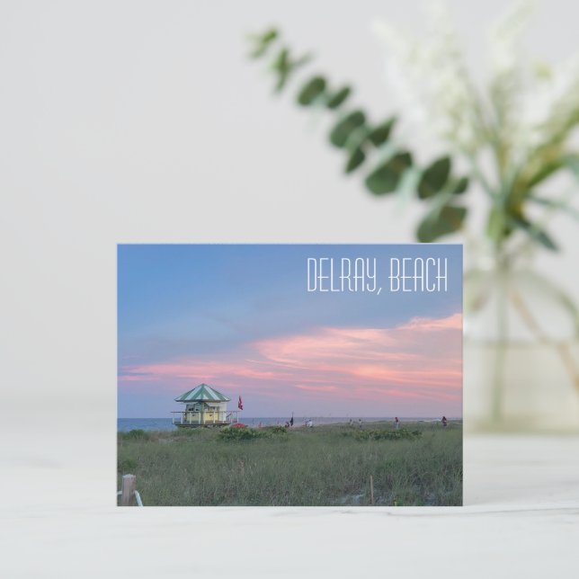 Carte Postale Delray Beach Florida, Plage au coucher du soleil c (Debout devant)