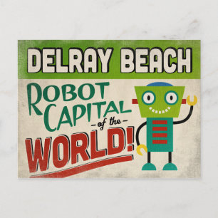 Carte Postale Delray Beach Florida Robot - Vintage amusant
