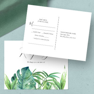 Carte Postale Demande de Chanson Feuille de Palm Tropical RSVP