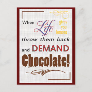 Carte Postale Demande de chocolat