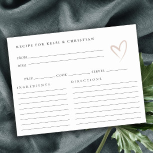 Carte Postale Demande de recette de baby shower minimal rose cœu