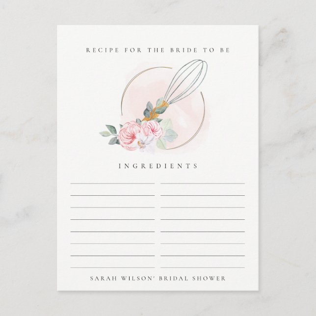 Carte Postale Demande de recette de fouet en bois floral pour Ba (Devant)