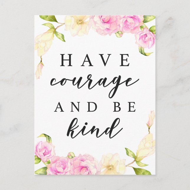 Carte Postale Demandez au Courage d'être une citation de vie (Devant)