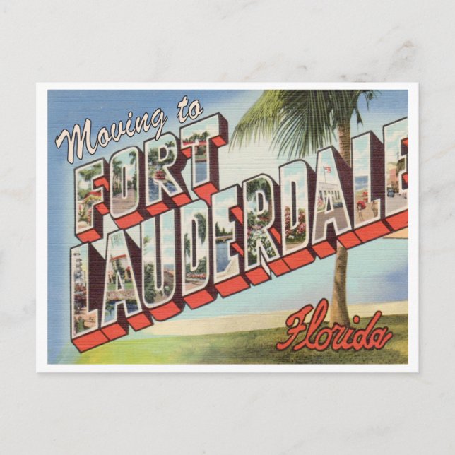 Carte Postale Déménagement à Fort Lauderdale Florida Adresse Vin (Devant)