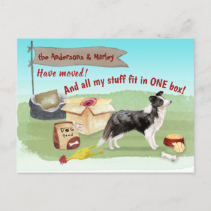 Carte Postale Déménagement de la frontière Collie Chien Notre no