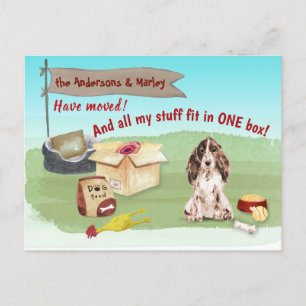 Carte Postale Déménager Brown Cocker Spaniel Jouets Notre Nouvel