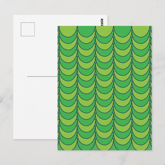 Carte Postale Demi-cercle géométrique vert (Devant / Derrière)