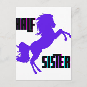 Carte Postale Demi-soeur Poney Violet Fratrie