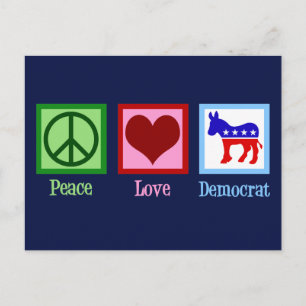 Carte Postale Démocrate Peace Love