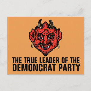 CARTE POSTALE DÉMOCRATES PARTI DÉMOCRATE SATAN POSTCARD