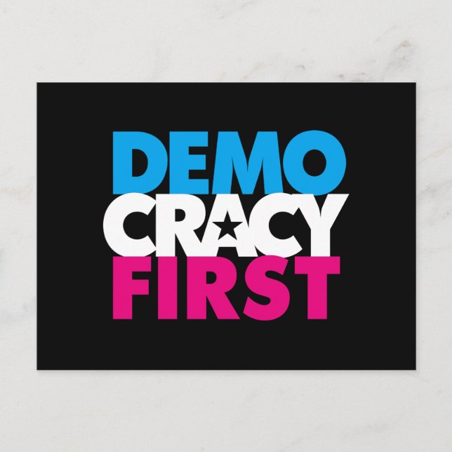 Carte postale Démocratie First (Devant)