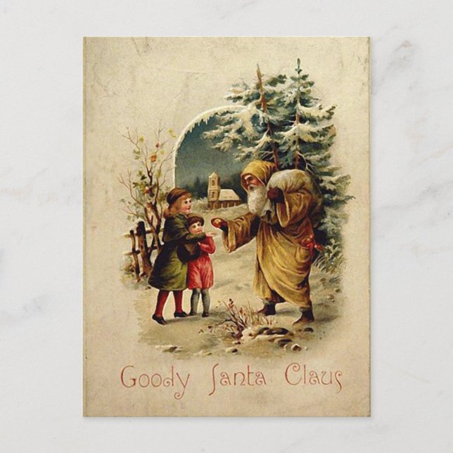 Carte postale démodée de Père Noël (Devant)