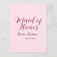 Demoiselle d'honneur mauve nom date rose pastel ma