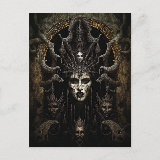 Carte Postale Demon Femme Monster Horreur Art (Devant)