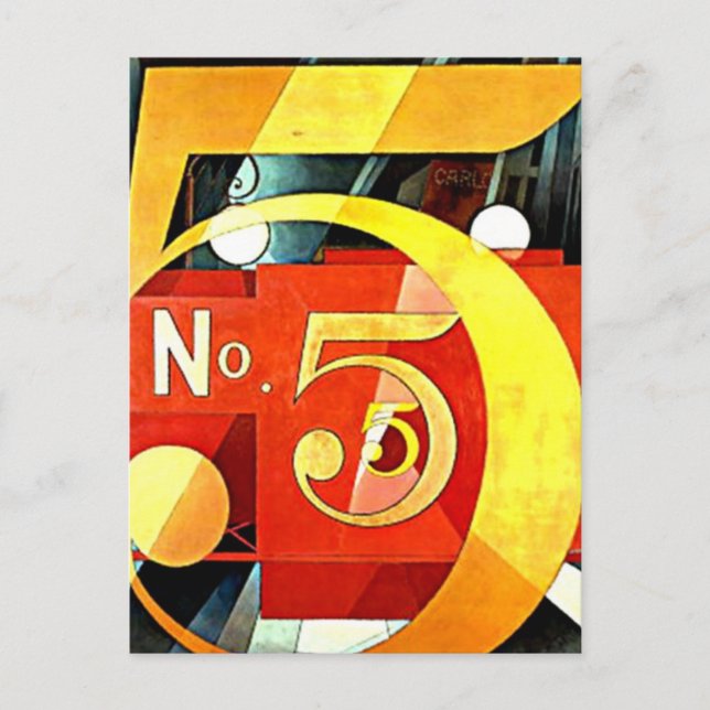 Carte Postale Demuth - J'ai vu la figure 5 en or (Devant)