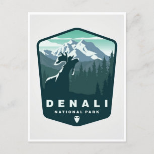 Carte Postale Denali National Park vintage Alaska Mont Hunter
