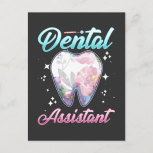 Carte Postale Dental Assistant Floral Dentiste
