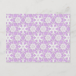 Carte Postale Dentelle antique - blanc et lavande