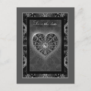 Carte Postale Dentelle en céramique noir