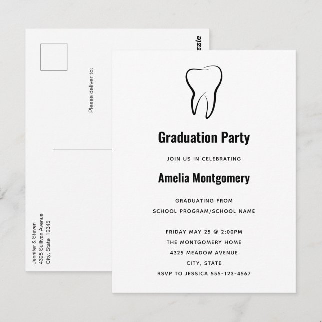 Carte Postale Dentistesse dentaire Médicale Graphisme Dentistie  (Devant / Derrière)