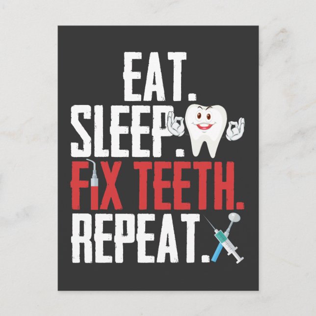 Carte Postale Dentistesse Dentiste Humour Dental Assistant denta (Devant)
