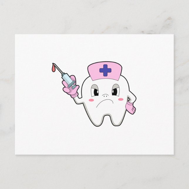 Carte Postale Dents comme infirmière avec seringue.PNG (Devant)